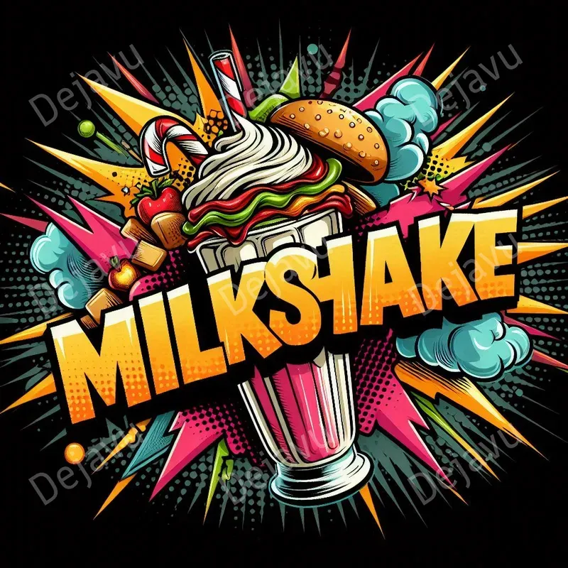 Pop Art Food Typography Cliparts