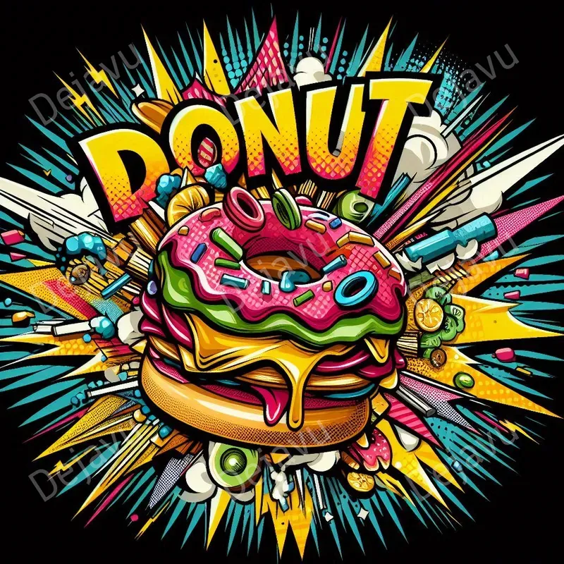 Pop Art Food Typography Cliparts