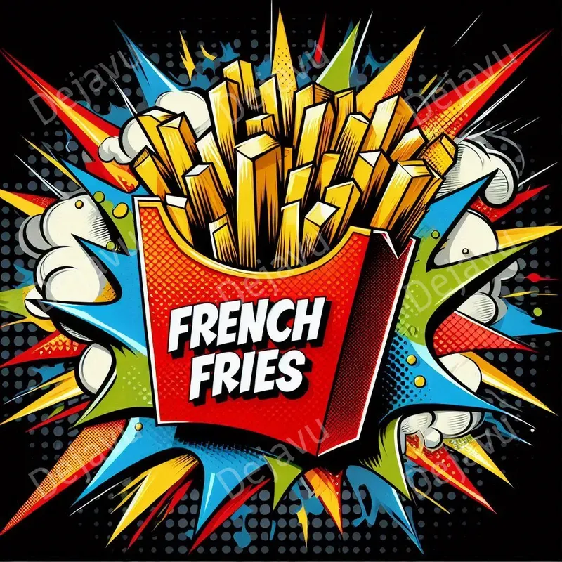Pop Art Food Typography Cliparts