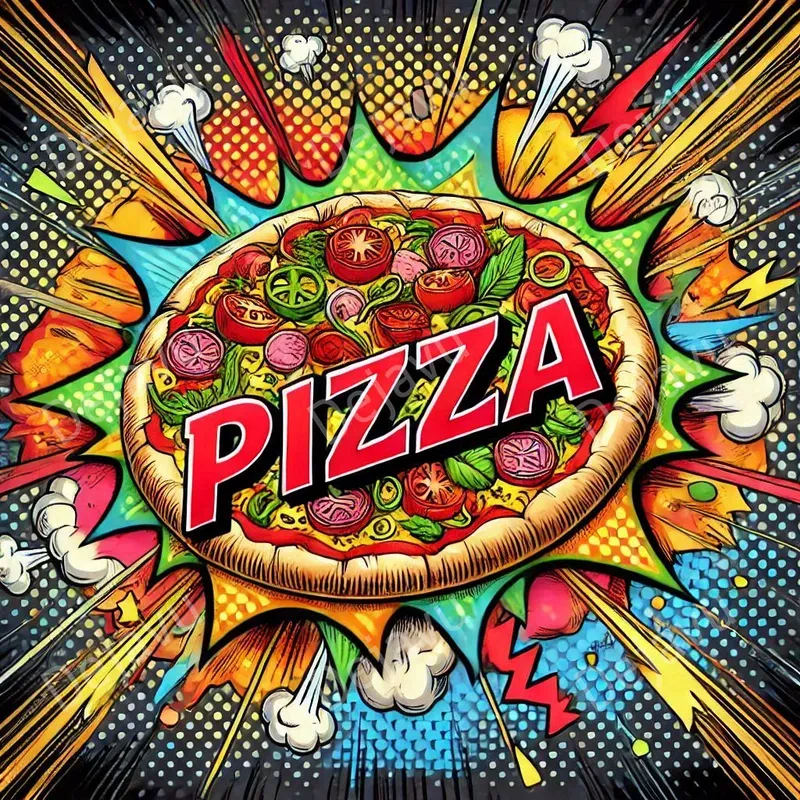 Pop Art Food Typography Cliparts
