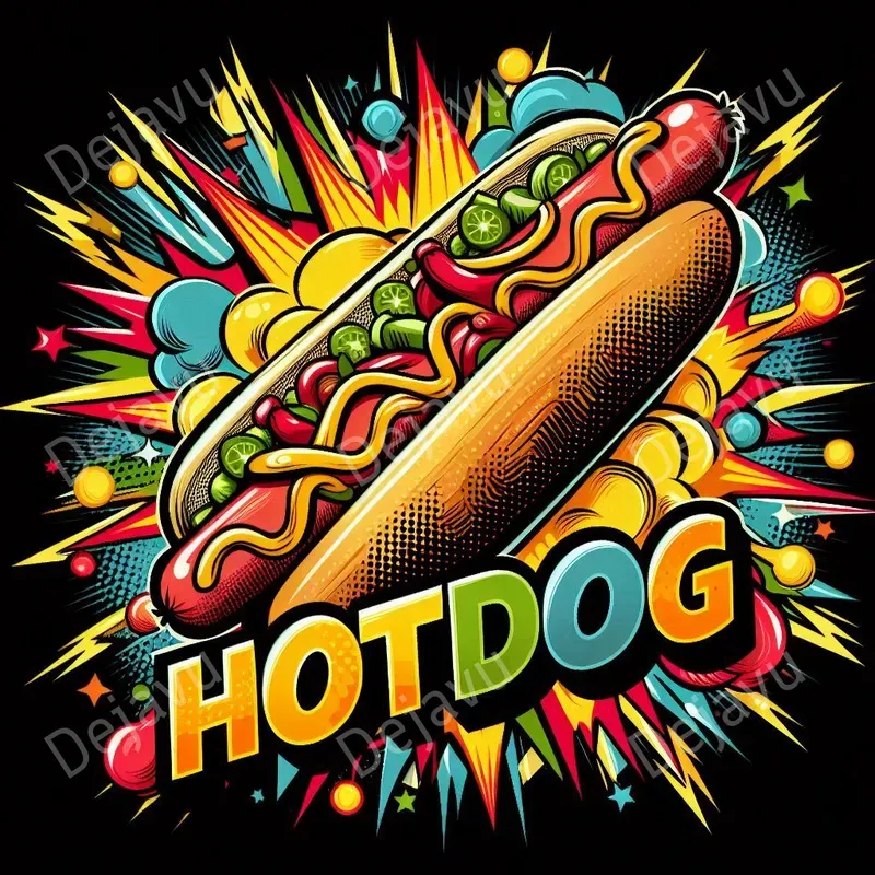 Pop Art Food Typography Cliparts
