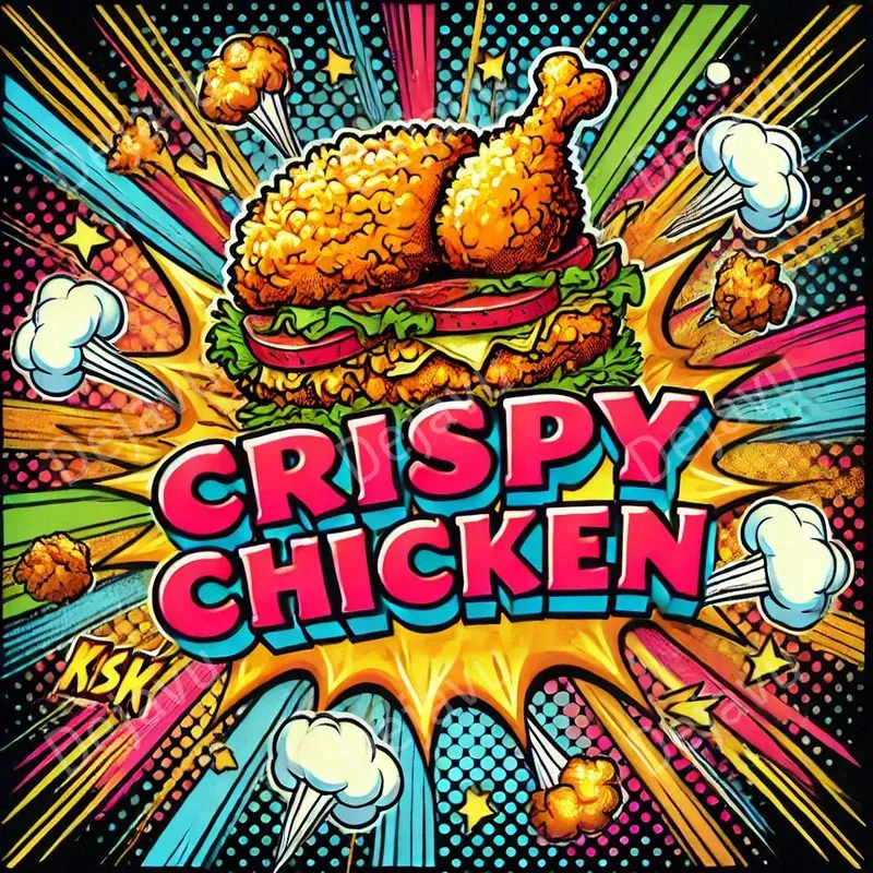 Pop Art Food Typography Cliparts
