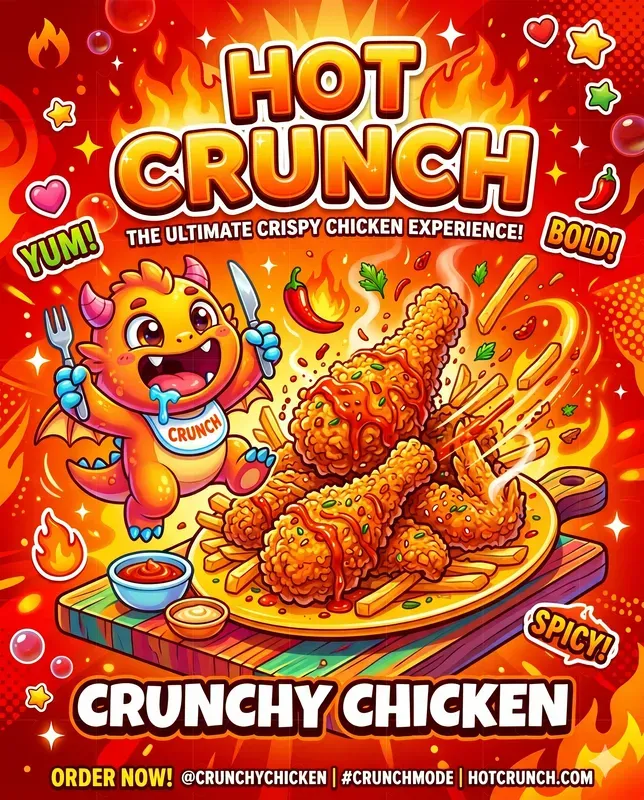 Cute Monster Food Ads Posters