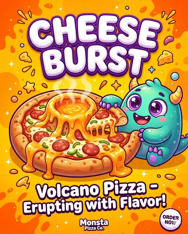 Cute Monster Food Ads Posters