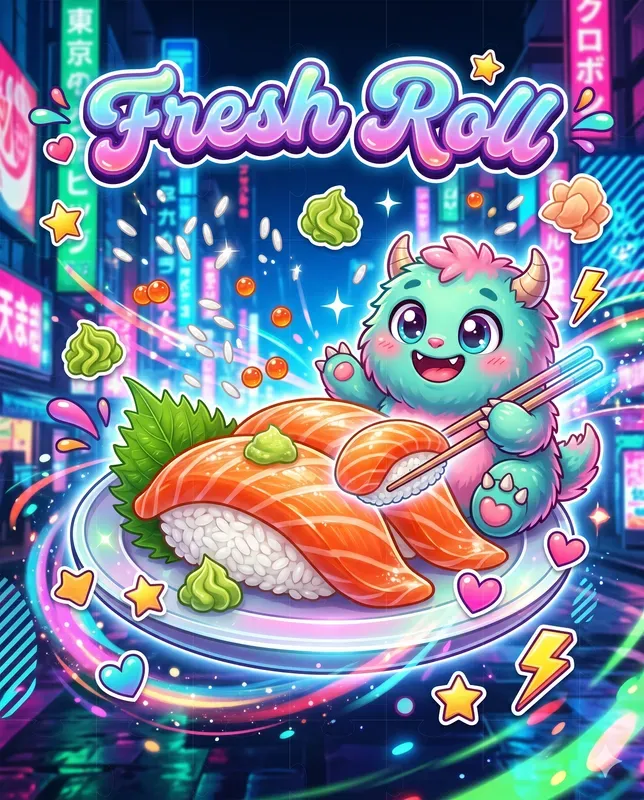 Cute Monster Food Ads Posters
