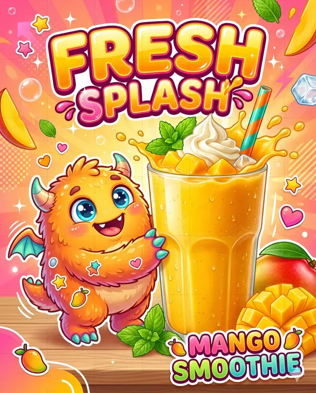 Cute Monster Food Ads Posters