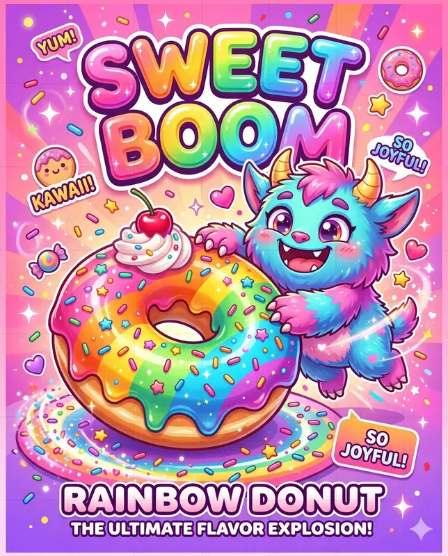 Cute Monster Food Ads Posters