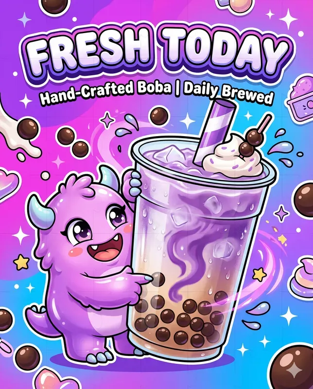 Cute Monster Food Ads Posters