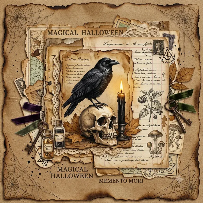 Magical Halloween Junk Journal Ephemera