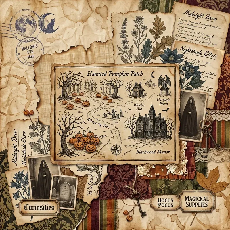 Magical Halloween Junk Journal Ephemera