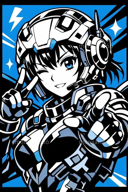 Vibrant Popmanga Ink Portraits