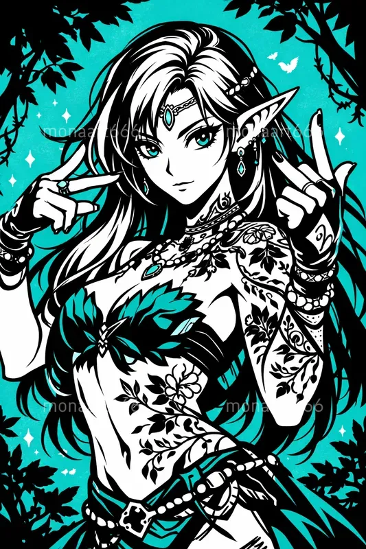 Vibrant Popmanga Ink Portraits