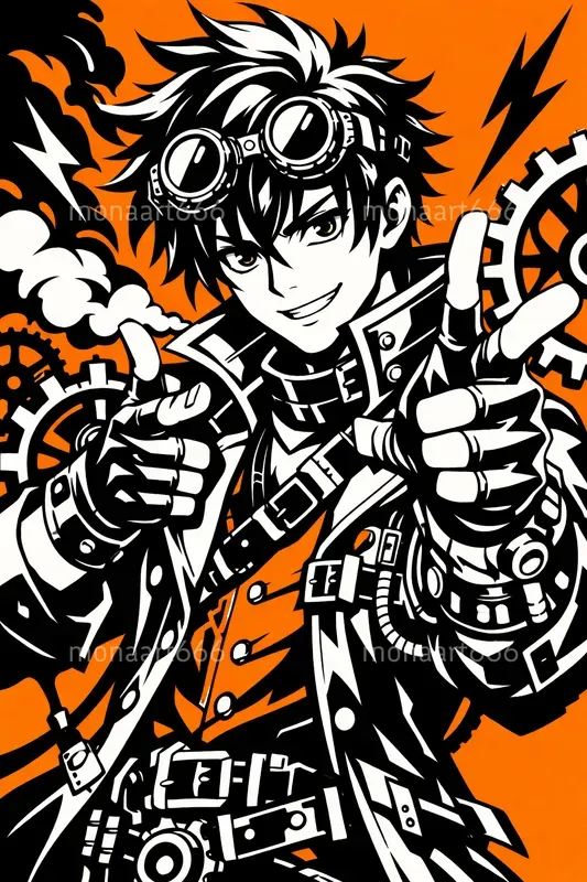 Vibrant Popmanga Ink Portraits