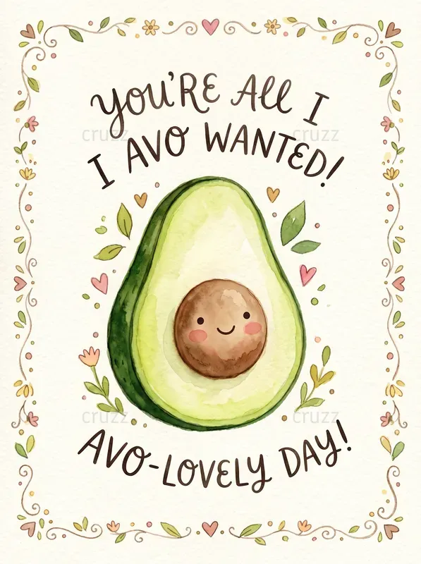 Cute Handdrawn Watercolor Pun Cards
