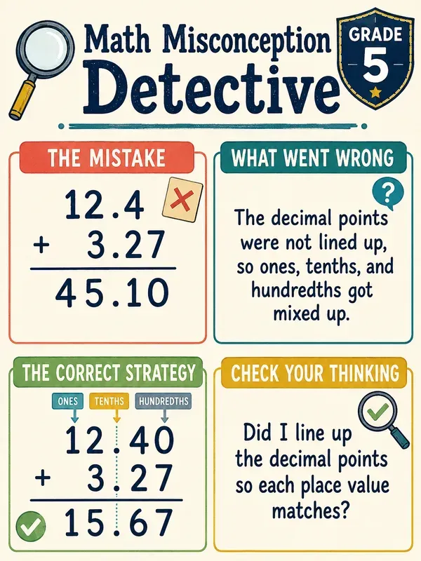 Math Error Detective Anchor Charts