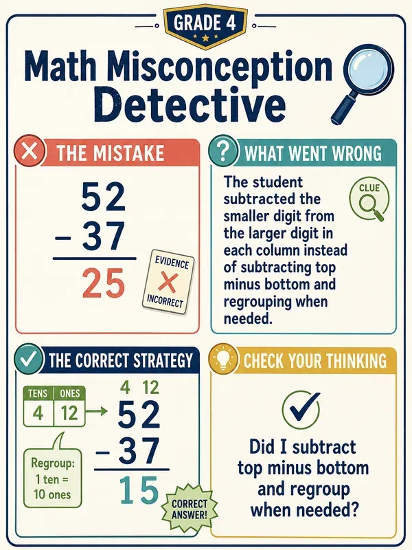 Math Error Detective Anchor Charts