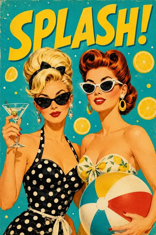 Mid Century Retro Party Illustrations