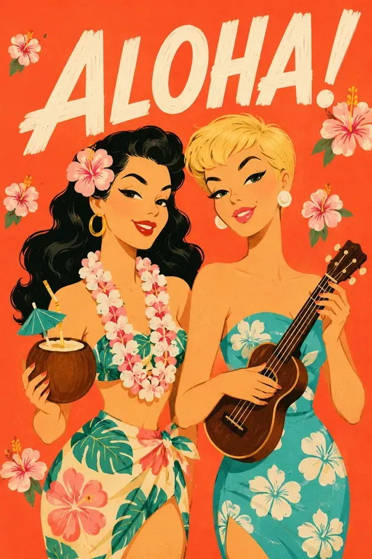 Mid Century Retro Party Illustrations