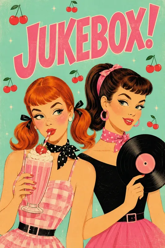 Mid Century Retro Party Illustrations