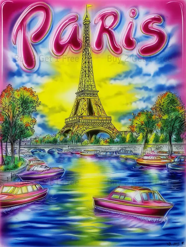 Neon Glow Travel Posters Collection