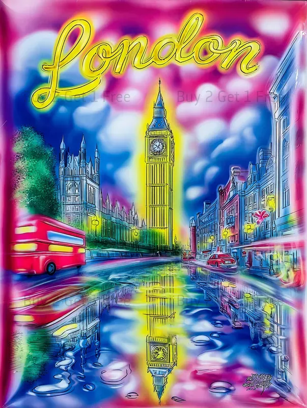 Neon Glow Travel Posters Collection