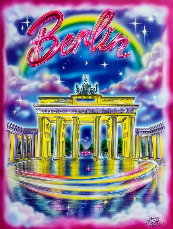 Neon Glow Travel Posters Collection