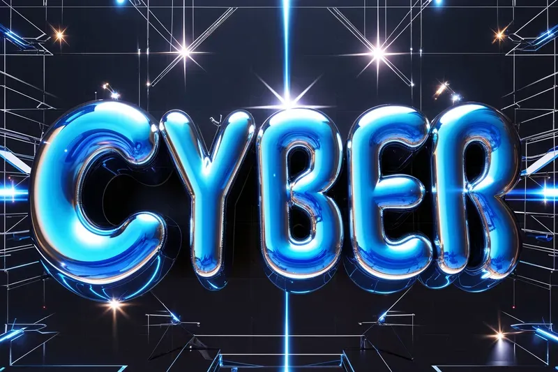 Futuristic 3d Glossy Chrome Typography