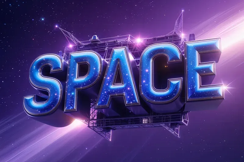 Futuristic 3d Glossy Chrome Typography