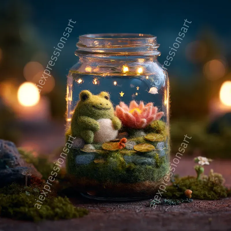 Whimsical Felted Wool Miniature Dioramas
