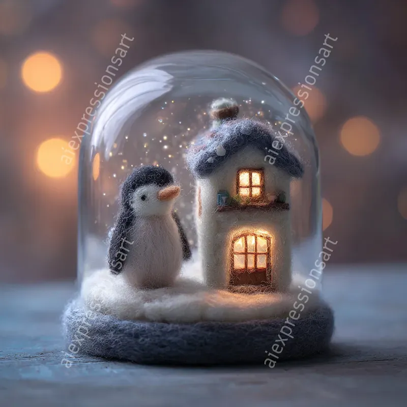 Whimsical Felted Wool Miniature Dioramas