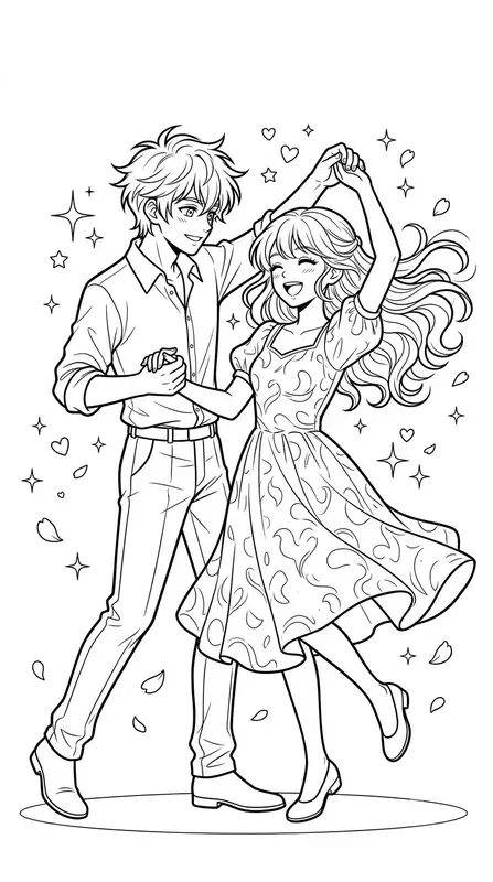 Clean Vector Shojo Coloring Pages