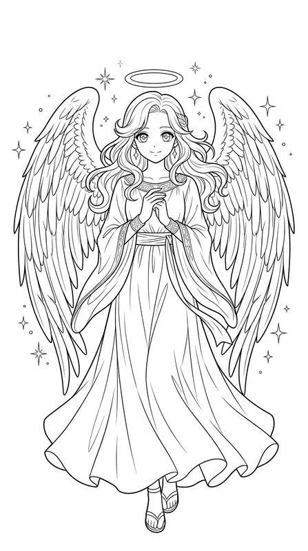 Clean Vector Shojo Coloring Pages