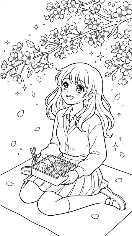 Clean Vector Shojo Coloring Pages
