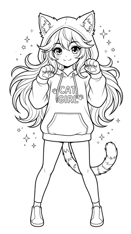 Clean Vector Shojo Coloring Pages