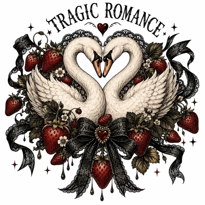 Dark Coquette Tattoo Flash Art