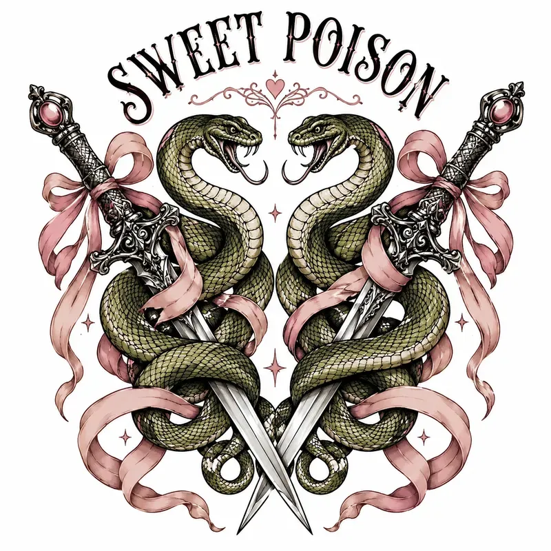 Dark Coquette Tattoo Flash Art