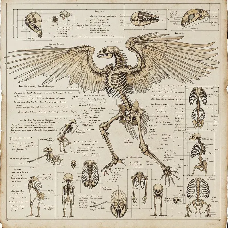 Sketch Parchments Depicting Skeletal Art