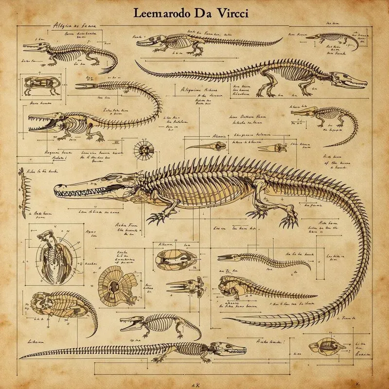 Sketch Parchments Depicting Skeletal Art