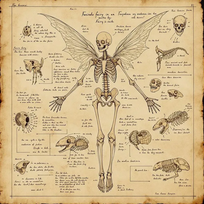 Sketch Parchments Depicting Skeletal Art