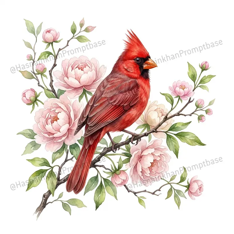Watercolor Birds And Floral Clipart