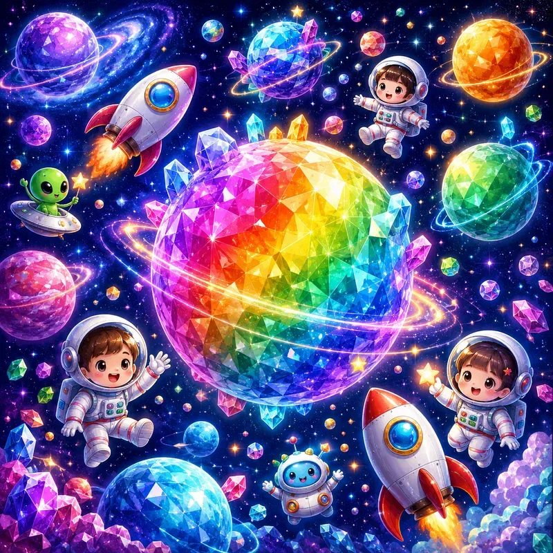Cosmic Cartoon Space Adventure Worlds