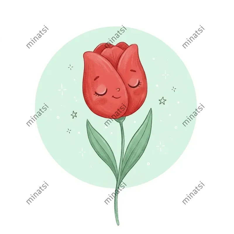 Cute Flower Gouache Portraits