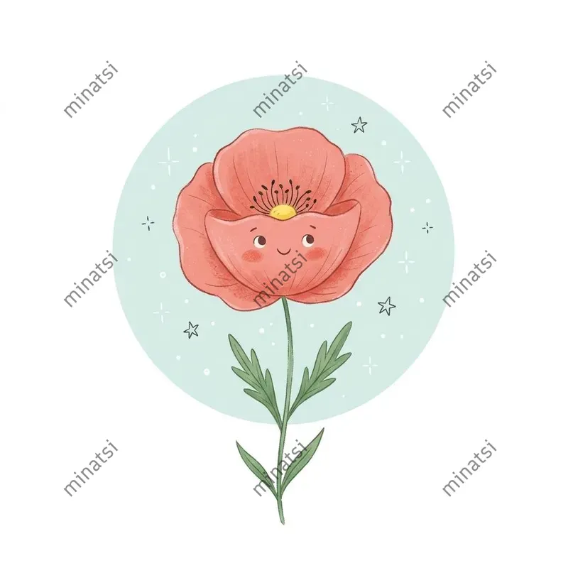 Cute Flower Gouache Portraits