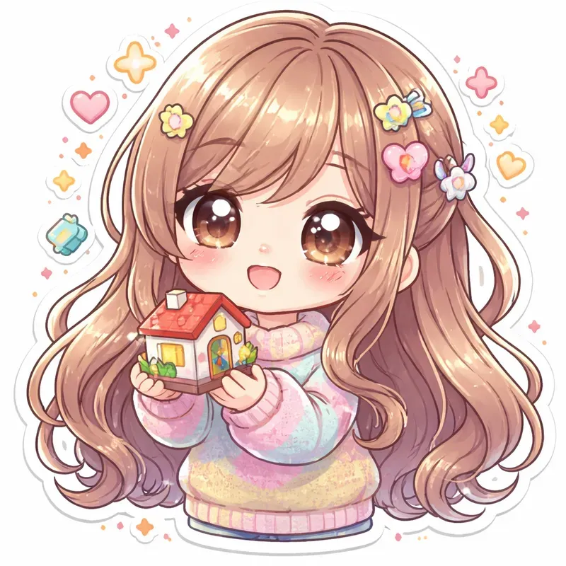 Cute Chibi Girl Sticker Generator