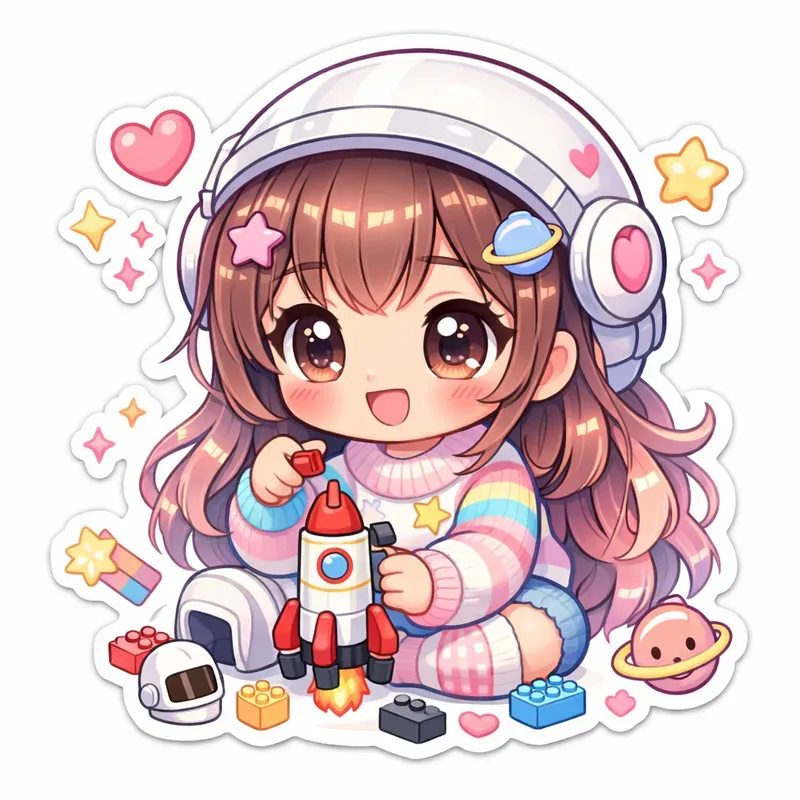 Cute Chibi Girl Sticker Generator