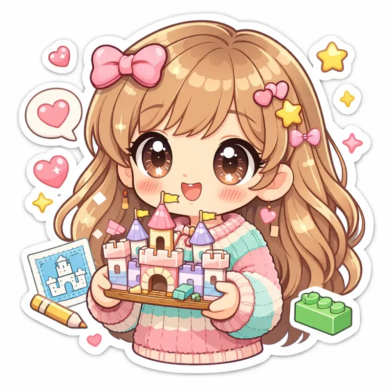 Cute Chibi Girl Sticker Generator
