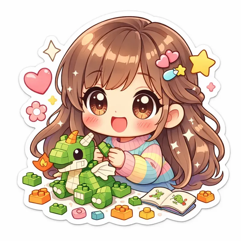 Cute Chibi Girl Sticker Generator