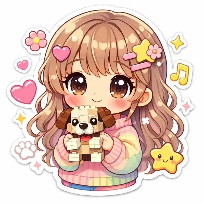 Cute Chibi Girl Sticker Generator