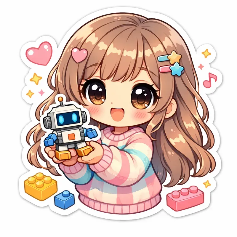Cute Chibi Girl Sticker Generator