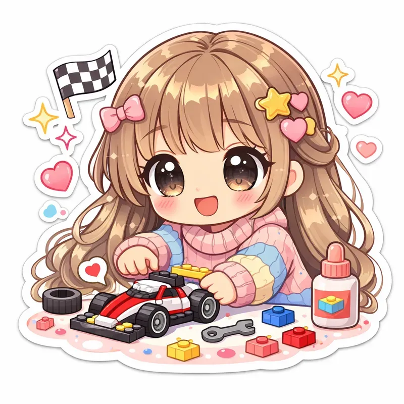 Cute Chibi Girl Sticker Generator